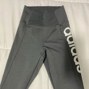 Adidas Logo Gray Workout Leggings